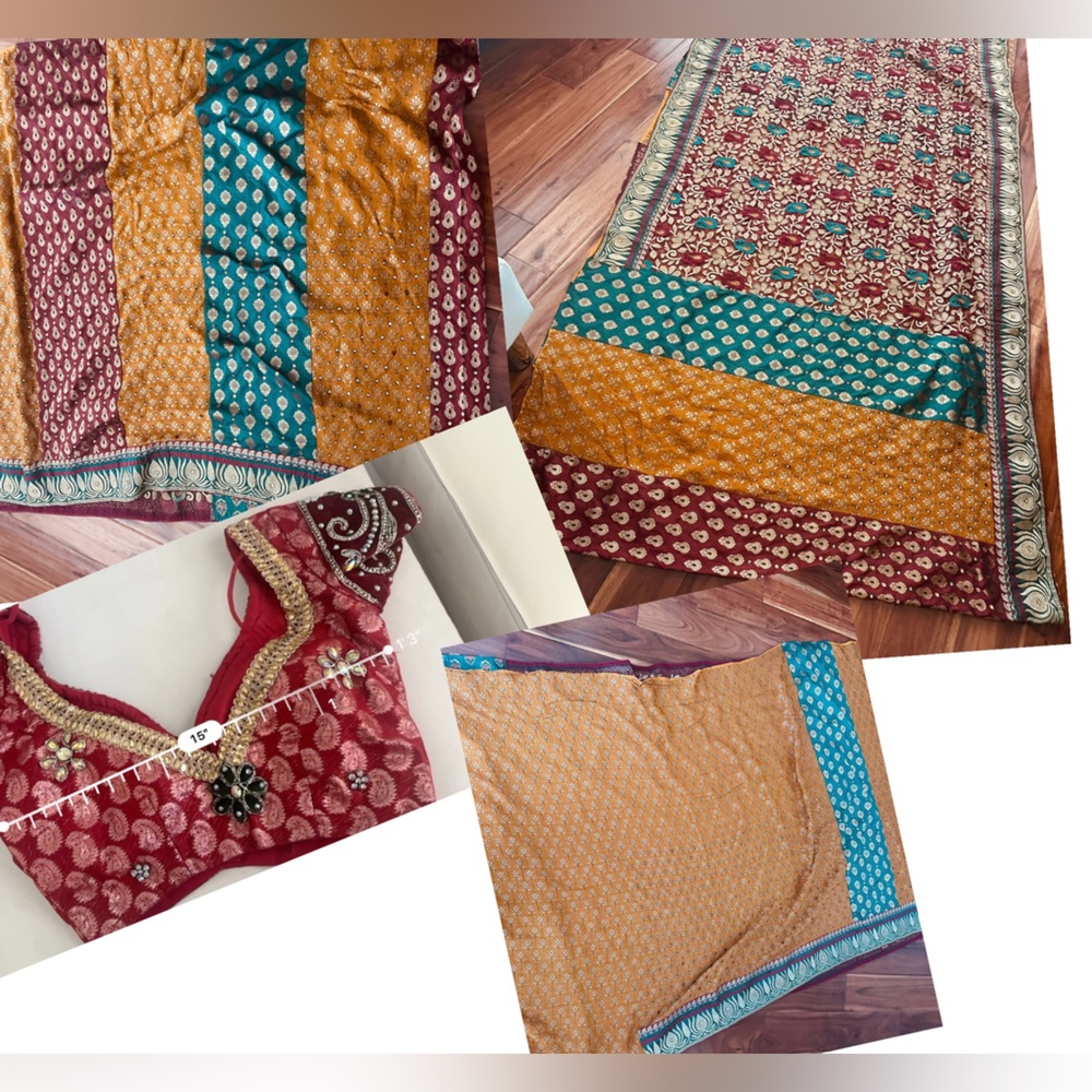 Party wear bridal saree with blouse 32” -34” bust size